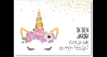 8 st. verjaardag uitnodigingen unicorn – uitnodigingskaarten eenhoorn - verjaardagsfeest thema unicorn - Relaxwonen