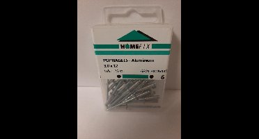 Homefix Popnagels-Aluminium 3.0x10 mm. 25 Stuks klink nagels.