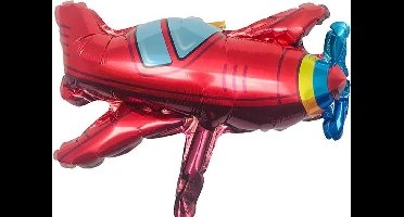 Folie ballon Vliegtuig rood, kindercrea