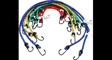 Deuba Rubberen Bagagespin- 12 Stuks met Haken 30-95 cm x 8 mm Ø