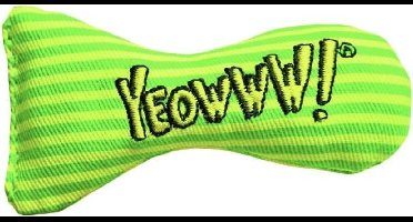 Yeowww! Stinkies Sardientje - Groen met strepen - 7.5 cm - Catnip Kattenkruid ( Kattenspeeltjes )