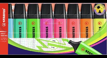 STABILO BOSS ORIGINAL - Markeerstift - Hoogste Kwaliteit - Etui Met 8 Kleuren