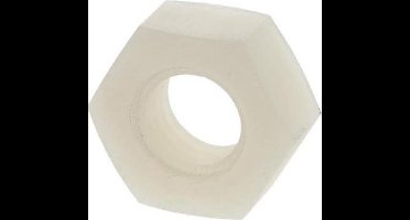 Nylon moer M8 - DIN 555 - Zeskantmoeren metrisch - 10 stuks