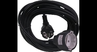 Exin verlengsnoer - randaarde - 2500W - 3 x 1.5 mm² - 5 m - zwart