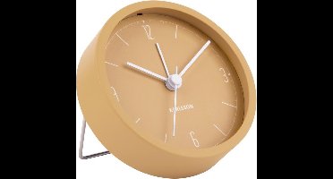 Karlsson Alarmklok - Cijfers & Lijnen - IJzer mat - Okergeel