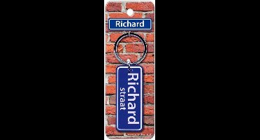Paper Dreams Sleutelhanger Straatnaam Richard 9 Cm Staal Blauw