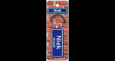 Paper Dreams Sleutelhanger Straatnaam Niek 9 Cm Staal Blauw