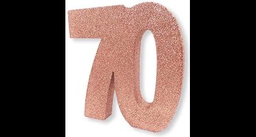 Witbaard Tafeldecoratie 70 Jaar 20 Cm Glitter Roségoud