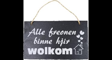 Paper Dreams Spreukbord Fries Alle Freonen 25 Cm Leisteen Zwart