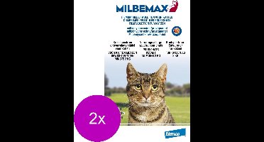 Milbemax Milbemax Kat - Anti wormenmiddel - 2 x 2 tab 2-8kg