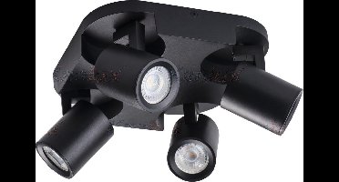 Kanlux S.A. - LED GU10 plafond - wandspot zwart - Viervoudig voor 4 LED GU10 spots