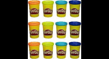 Play-Doh12 potjes klei - 1344 gram - blauw/oranje/aqua/geel