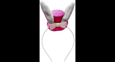 Mini glitterhoed met konijnen oren op diadeem