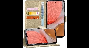 Hoesje geschikt voor Samsung Galaxy A72 - Book Case Kunstleer Wallet - Goud