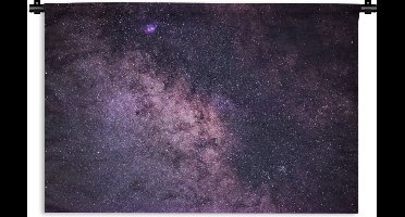 Wandkleed Melkweg - De Melkweg met een paarse gloed Wandkleed katoen 120x80 cm - Wandtapijt met foto