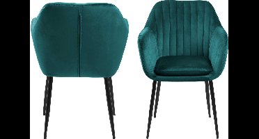 Sohome Eetkamerstoel 'Albin' Velvet, kleur Bottle Green