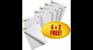 Meeting chart 3M Post-it 559 Super Sticky 635x762mm blanco set 4+2 gratis