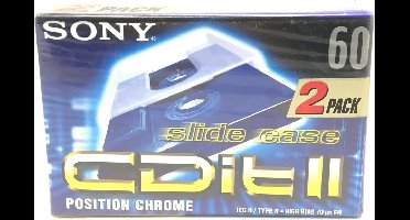 Sony CDit-II 60 position chrome 2 Pack Cassettebandje- Uiterst geschikt voor alle opnamedoeleinden / Sealed Blanco Cassettebandje / Cassettedeck / Walkman.