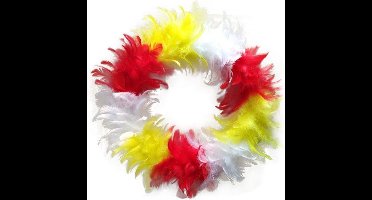 Veren krans rood/wit/geel 30 cm.