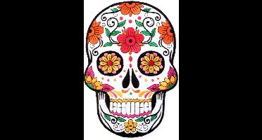 Applicatie Sugar skull 21x14 cm met lijm