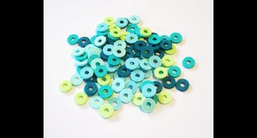 Katsuki Kralen Mix 6 mm Turquoise (ongeveer 100 stuks) (Blauw/Groen)