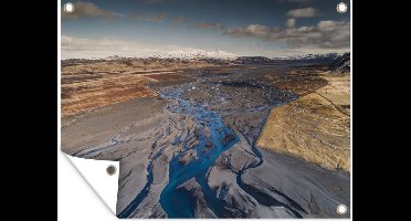 Tuin decoratie Bevroren rivieren tussen gebergten - 40x30 cm - Tuindoek