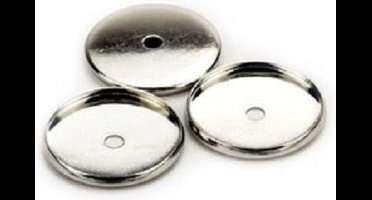 Cover with 1 hole, Round, 20mm Top, Platinum, 3 pcs