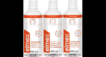 Elmex Anti-Cariës Mondwater - 3x 400 ml - Voordeelverpakking