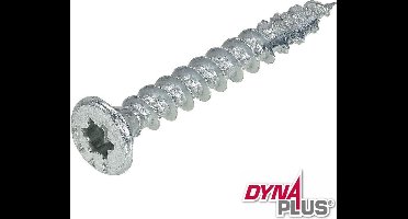 Dynaplus - Unischroeven - Torx 30 platkop - 6 x 180mm - Verzinkt - Deeldraad (100 stuks)