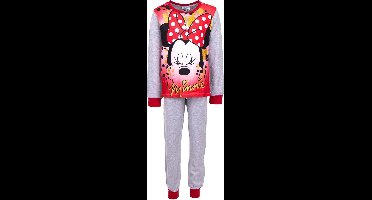Disney Minnie Mouse pyjama - katoen - glitterprint - grijs - maat 122/128 (8 jaar)