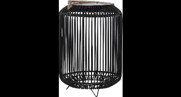 RTM Lighting Solar Windlicht -Zwart -Warm Wit -48CM -Zonne-Energie