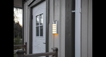 RTM Lighting Solar Wandlamp -Zilver -Warm Wit -26,5CM -Beweginsmelder