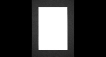 Passe-Partout Fotomaat 9x13 cm - Lijstmaat 18x24 cm - Zwart - Museumkarton - Fotolijst niet inbegrepen
