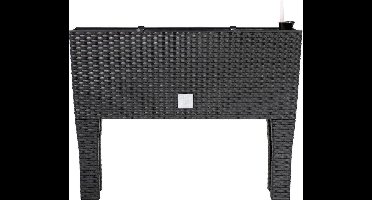 Deuba Plantenbak Hoog - Polyrattan 30 Liter - 60x25x46cm Antraciet