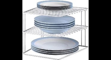 Metaltex - Bordenrek Silos - 2 Laags - 25x25x19 cm - Wit