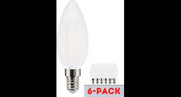 Proventa LongLife LED kaarslamp met mat witte afwerking - E14 - Voordeelverpakking - 6 x led lamp