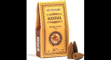 Ayurvedische sandelhout terugstromende wierookkegels - 30 G - 30 g