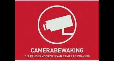 ABUS AU1305 Waarschuwingssticker Camerabewaking Taal Nederlands (b x h) 74 mm x 53 mm