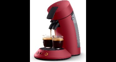 Philips Senseo Original Plus Koffiepadmachine CSA210/90 - Keuze uit 1 of 2 Kopjes - Instelbare Intensiteit - Automatische Uitschakeling - Rood
