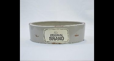 Riverdale - bloempot - vintage - grijs H10 x 27 x 8.5 cm - ovaal