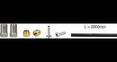Remleidingset Elvedes vervanger voor Shimano SM-BH90 - extra soepel - 2 meter met aansluitmateriaal M8 x 0,75