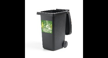 Container sticker Wild & Crazy illustratie - Een wilde en gekke illustratie van een bankierende aap Klikosticker - 40x40 cm - kliko sticker - weerbestendige containersticker