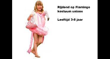 Kids rijdend op flamingo kostuum 3-8 jaar - outfit kids zitten op thema feest fun festival