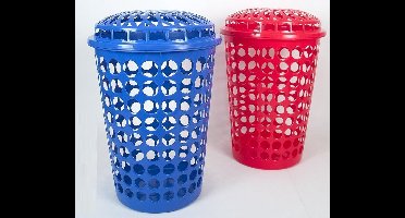 Gerimport Wasmand kunststof kleur blauw , inhoud 75 liter