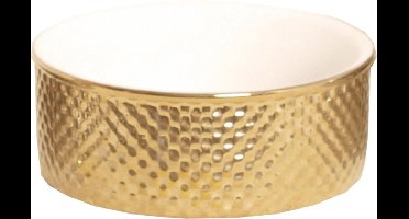 De Boon Voerbak Steen Hond Prestige Goud&Wit - Hondenvoerbak - Ø18 cm