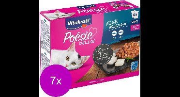 Vitakraft Poesie Multipack Deli Sauce Vis Pouch - Kattenvoer - Koolvis & Kabeljauw - 7 x 6 st x 85 g
