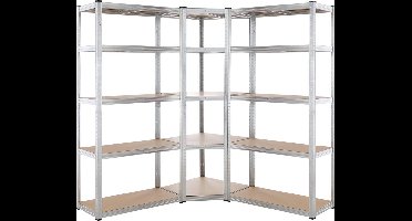 Monzana Stellingkast - Set van 3 tot 875kg 180x90x40cm - Zilver