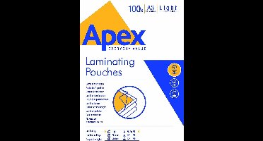 Fellowes Apex lamineerfolie A3 Medium Duty 100PK 125Micronmm