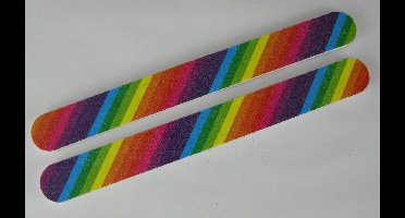 Nagelvijlen verpakt per 2 stuks fluor streep
