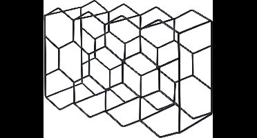 Wijnrek 44.5 x 15 x 29.5 cm Zwart Metaal